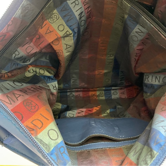 Marino Orlandi Blue Tote Bag with Gold Accents - Picture 14 of 16